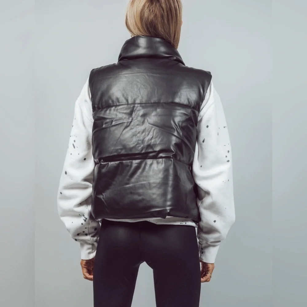 Faux Leather puffer vest - Picture 2 of 6